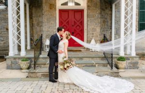 Just married Bride and groom at magnolia manor